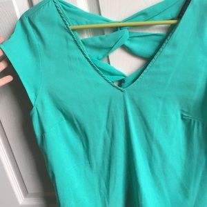 Aquamarine top with ribbon back